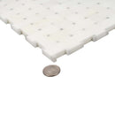 Eastern White Bianco Carrara 12x12 Polished Basketweave Marble Mosaic Tile (5 pack, 4.83 sq ft/case)