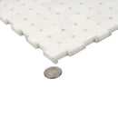 Eastern White Bianco Carrara 12x12 Polished Basketweave Marble Mosaic Tile (5 pack, 4.83 sq ft/case) by Apollo Tile