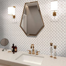 Pearl White 11x11 Polished Basketweave Marble Mosaic Tile (5 pack, 4.2 sq ft/case) - Sample
