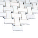 Eastern White Bianco Carrara 11x11 Polished Basketweave Marble Mosaic Tile (5 pack, 4.2 sq ft/case)