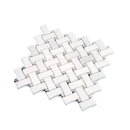 Pearl White 11x11 Polished Basketweave Marble Mosaic Tile (5 pack, 4.2 sq ft/case) - Sample