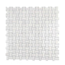 Pearl White 12x12 Polished Basketweave Dolomite Marble Mosaic Tile (5 pack, 5 sq ft/case)