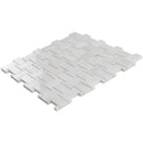 Pearl White 12x12 Polished Basketweave Dolomite Marble Mosaic Tile (5 pack, 5 sq ft/case)