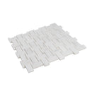 Pearl White 12x12 Polished Basketweave Dolomite Marble Mosaic Tile (5 pack, 5 sq ft/case)