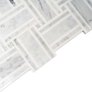 White Gray 12x12 Polished Basketweave Marble Mosaic Tile (5 pack, 4.83 sq ft/case) - Sample