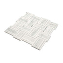 White Gray 12x12 Polished Basketweave Thassos Bianco Carrara Marble Mosaic Tile (5 pack, 4.83 sq ft/case)