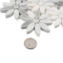 White Gray 11x12 Polished Multi-shaped Bianco Carrara Marble Mosaic Tile (5 pack, 4.46 sq ft/case)