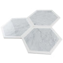 Carrrara Grey, Thassos White 12x12 Polished Hexagon Marble Mosaic Tile (5 pack, 4.3 sq ft/case)