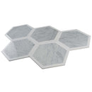 Carrrara Grey, Thassos White 12x12 Polished Hexagon Marble Mosaic Tile (5 pack, 4.3 sq ft/case)