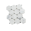 Cotton White 11x12 Polished Hexagon Bianco Carrara Bardiglio Marble Mosaic Tile (5 pack, 4.73 sq ft/case)