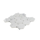 Cotton White 11x12 Polished Hexagon Bianco Carrara Bardiglio Marble Mosaic Tile (5 pack, 4.73 sq ft/case)