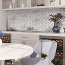 Carrara Gray, Eastern White 11x13 Polished Herringbone Marble Mosaic Tile (5 pack, 5.15 sq ft/case)