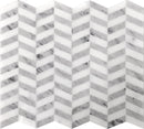 Carrara Gray, Eastern White 11x13 Polished Herringbone Marble Mosaic Tile (5 pack, 5.15 sq ft/case)