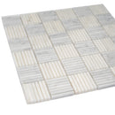White Gray 12x12 Polished Brick Bianco Carrara Marble Mosaic Tile (5 pack, 5 sq ft/case)