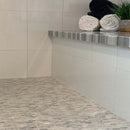 White 11x12 Polished Oval Bianco Carrara Marble Mosaic Tile (5 pack, 4.51 sq ft/case)