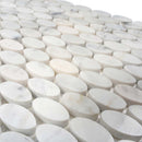 White 11x12 Polished Oval Bianco Carrara Marble Mosaic Tile (5 pack, 4.51 sq ft/case)
