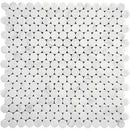 White 11x12 Honed Penny Round Bianco Carrara Marble Mosaic Tile (5 pack, 4.83 sq ft/case)