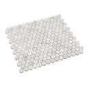 White 11x12 Polished Penny Round Bianco Carrara Marble Mosaic Tile (5 pack, 4.82 sq ft/case)