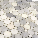 White 12x12 Polished Penny Round Marble Mosaic Tile (5 pack, 4.83 sq ft/case) - Sample