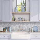 White Gray 11x11 Polished Multi-shaped Marble Mosaic Tile (5 pack, 4.2 sq ft/case) - Sample