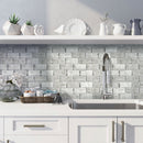 White 12x13 Brick Polished Marble Mosaic Tile (5 pack, 5.28125 sq ft/case) - Sample