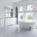 Bianco Carrara, Eastern White 12x12 Polished Brick Marble Mosaic Tile (5 pack, 5 sq ft/case)