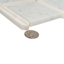 Bianco Carrara, Eastern White 12x12 Polished Brick Marble Mosaic Tile (5 pack, 5 sq ft/case)