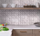 White Gray 12x12 Polished Multi-shaped Thassos Bianco Carrara Marble Mosaic Tile (5 pack, 5.17 sq ft/case)