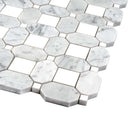 White Gray 12x12 Polished Multi-shaped Marble Mosaic Tile (5 pack, 5.17 sq ft/case) - Sample