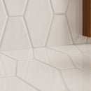 Blanco Real Glossy Longest Hexagon Ceramic Tile