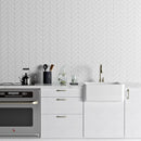 Blanco Real Glossy Chevron Ceramic Tile