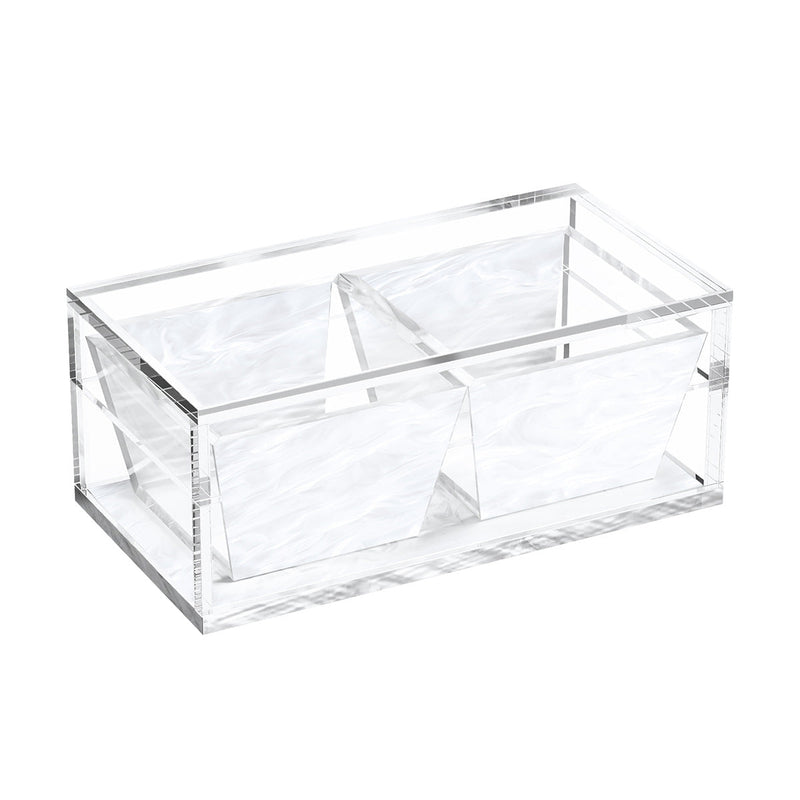 Compartment Dish (2 Dishes) - White Pearl