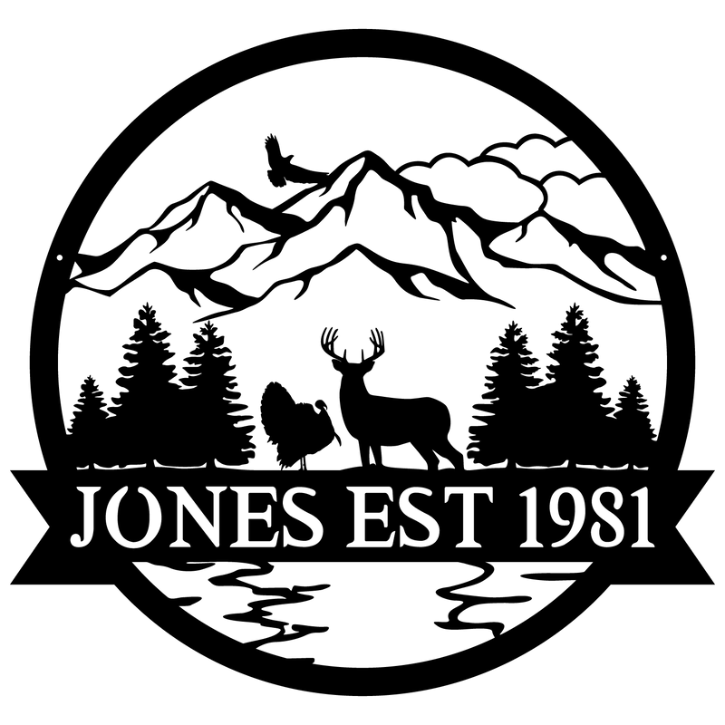 Deer & Turkey Outdoor Monogram