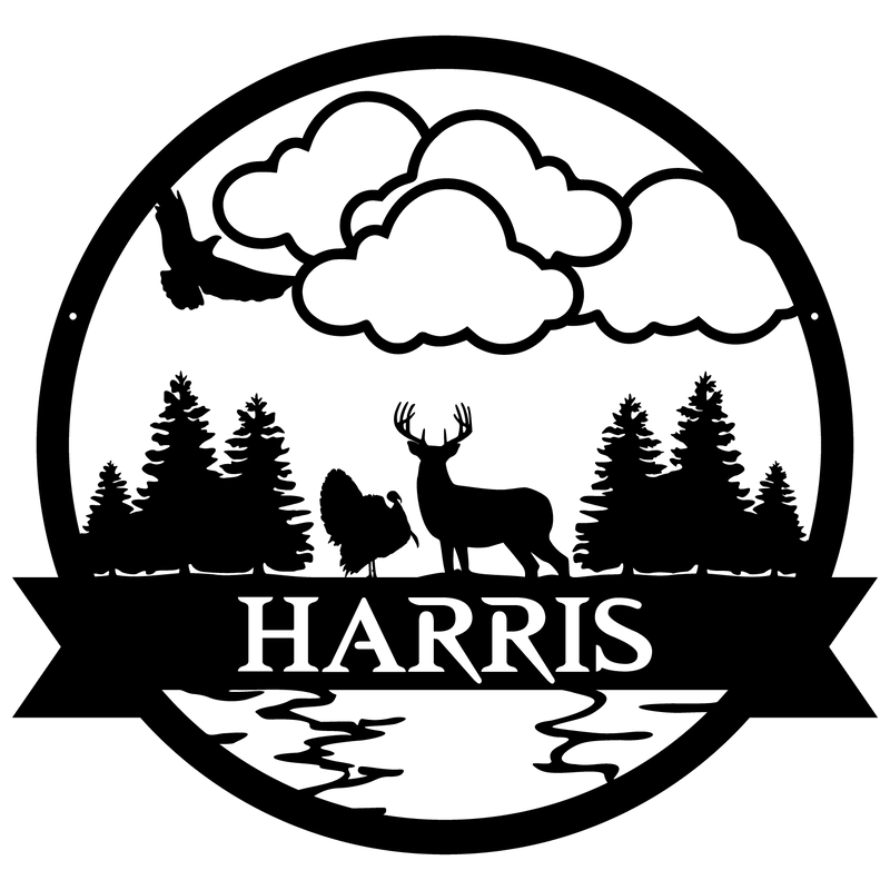 Deer & Turkey Outdoor Monogram