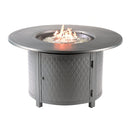 Aluminum 44-in Round Propane Fire Table with Beads, Covers and Lid