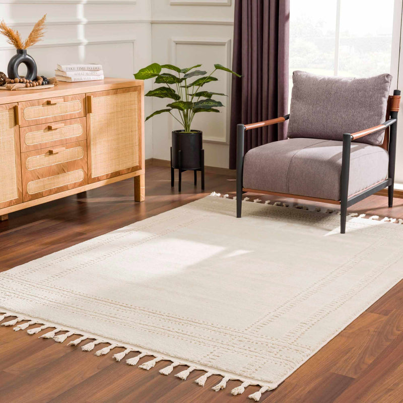 Ryuu Ivory Carved Area Rug