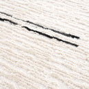 Riad Black Striped White Rug with Tassels