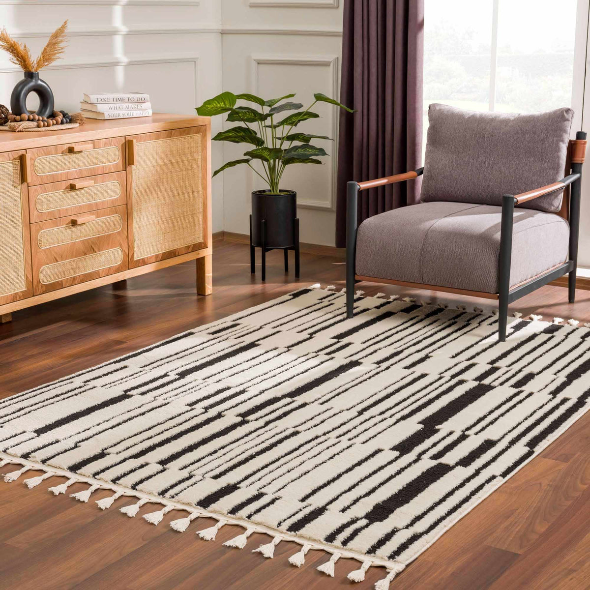 Bansi Area Rug, installed in a room