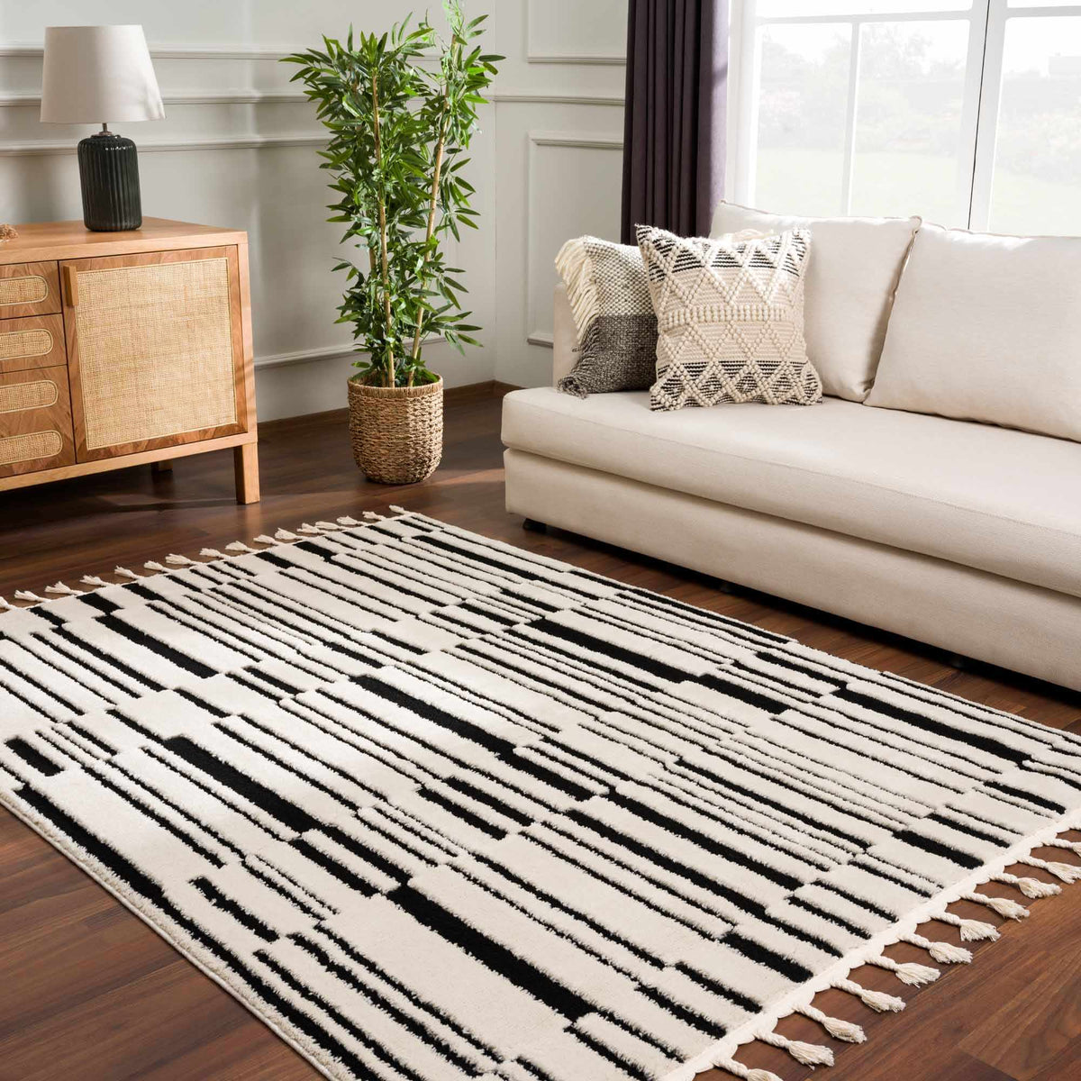 Bansi Area Rug, installed in a room