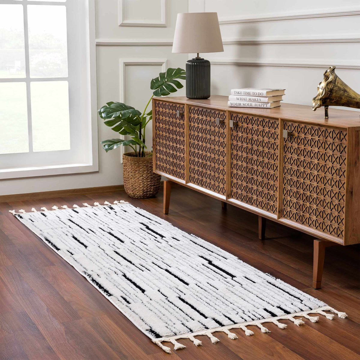 Bansi Area Rug, installed in a room