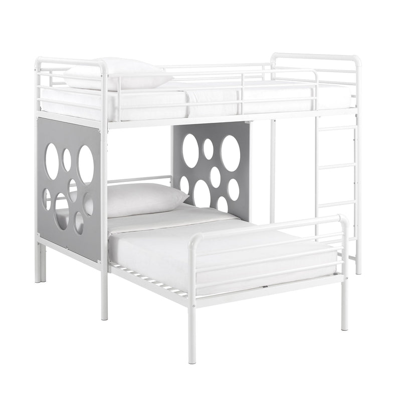 Devan 60" L-Shape Bunk Bed with Cut Out Panels