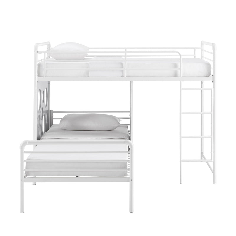 Devan 60" L-Shape Bunk Bed with Cut Out Panels