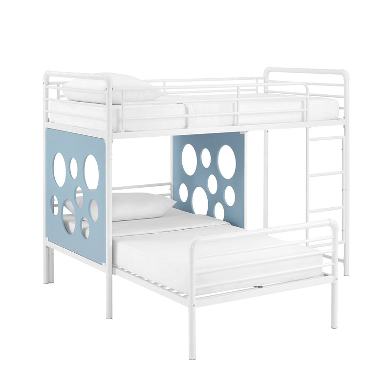 Devan 60" L-Shape Bunk Bed with Cut Out Panels