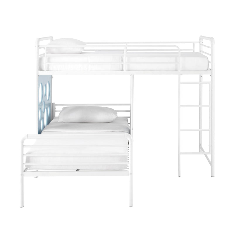 Devan 60" L-Shape Bunk Bed with Cut Out Panels