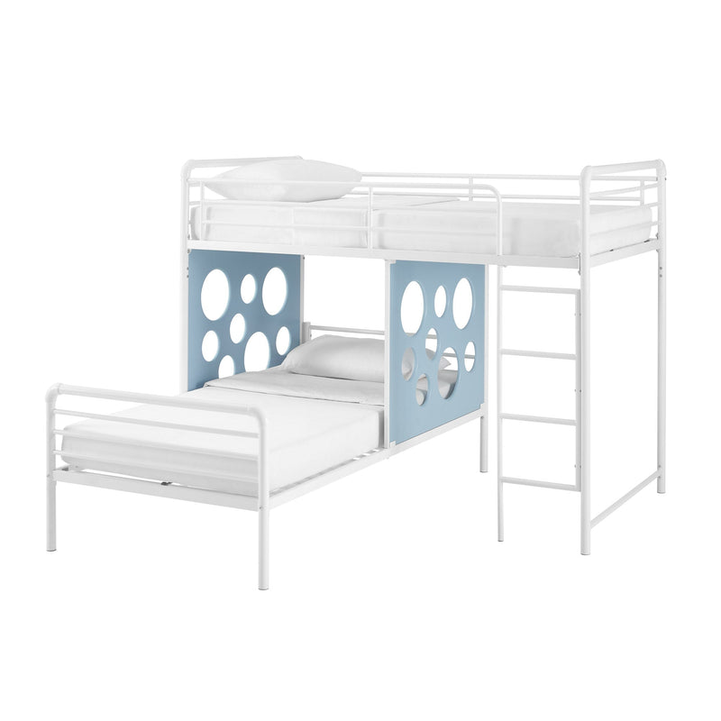 Devan 60" L-Shape Bunk Bed with Cut Out Panels