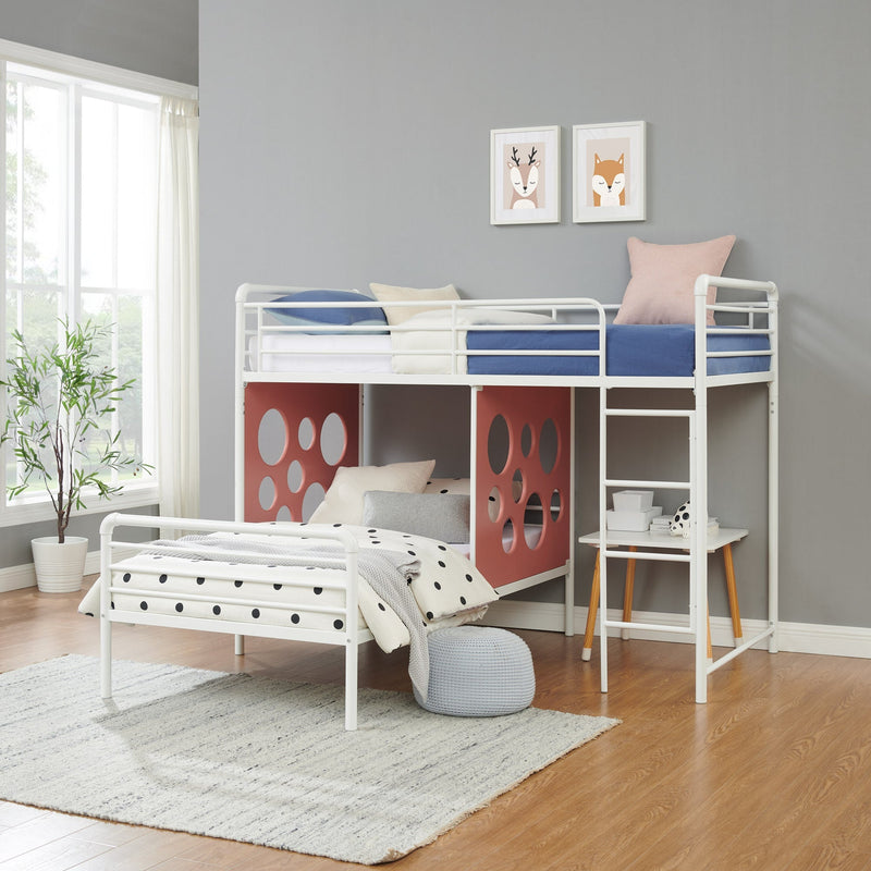 Devan 60" L-Shape Bunk Bed with Cut Out Panels