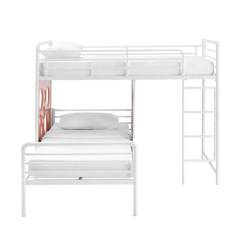 Devan 60" L-Shape Bunk Bed with Cut Out Panels