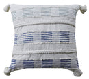 Throw Pillow Cover Blue & White Square 22" X 22" Insert Included