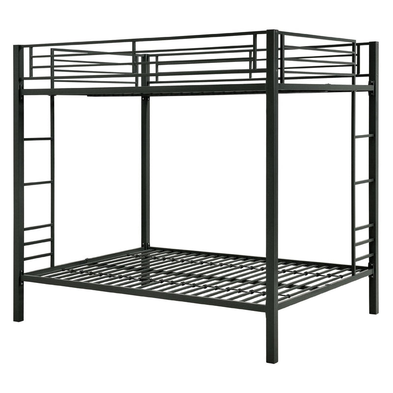 Full over Full size Sturdy Black Metal Bunk Bed, photo 3 of 3