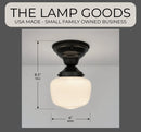Antique Opal Simple Milk Glass Schoolhouse Ceiling Light | 6" Semi-Flush by The Lamp Goods